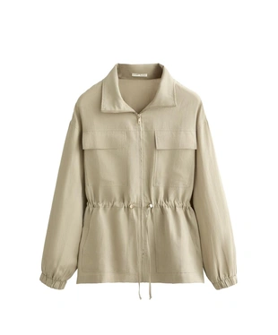 Куртка с присборенной талией из смеси лиоцелла и 24% льна- Заказать в России