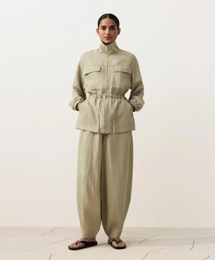 Куртка с присборенной талией из смеси лиоцелла и 24% льна- Заказать в России