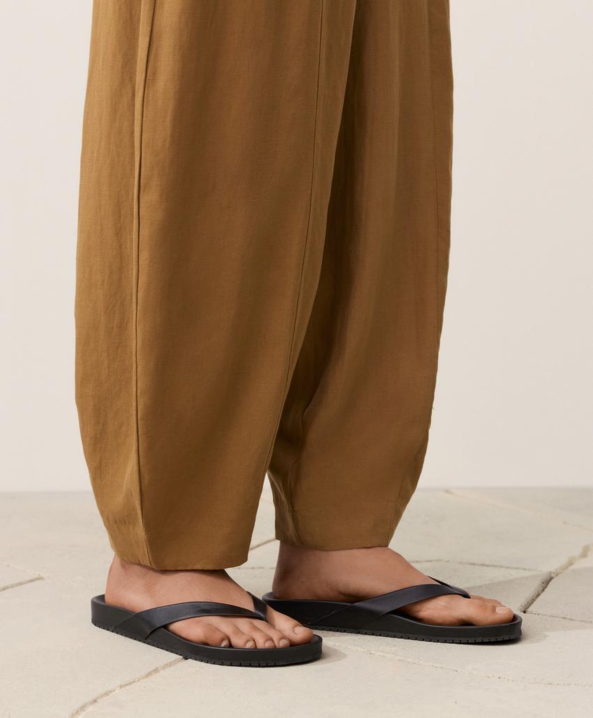 Брюки-Balloon со швами из смесовой ткани с лиоцеллом и 24% льна