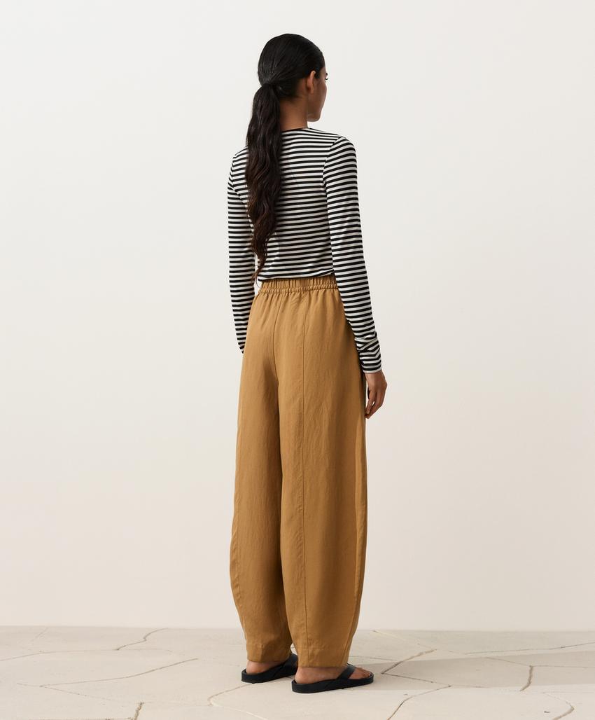 Брюки-Balloon со швами из смесовой ткани с лиоцеллом и 24% льна