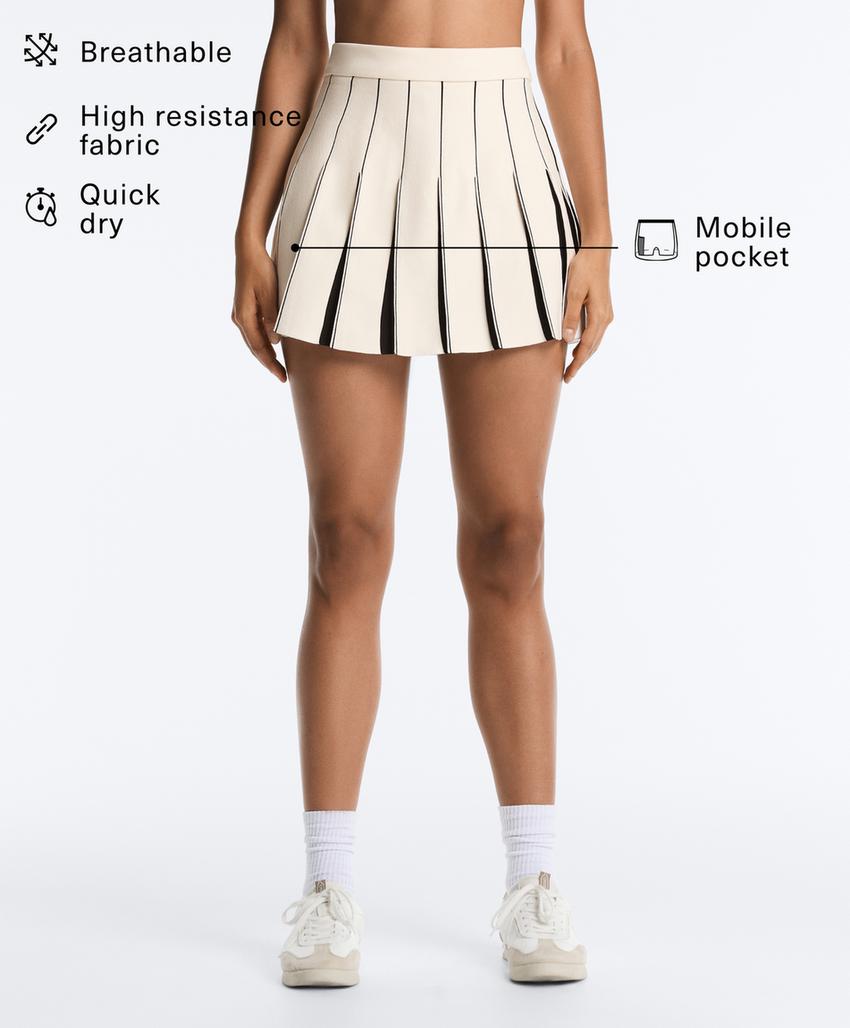 Короткая юбка high rise, плиссированная, seamless