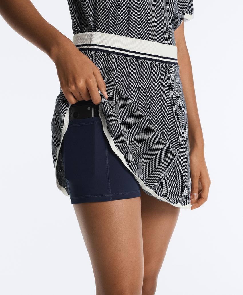 Вязаная плиссированная юбка в елочку