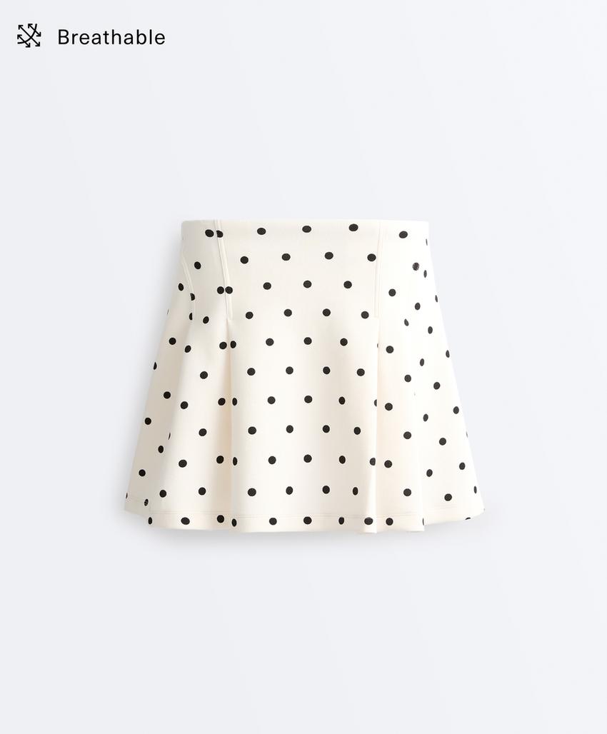 Юбка в горошек из ткани пике с хлопком