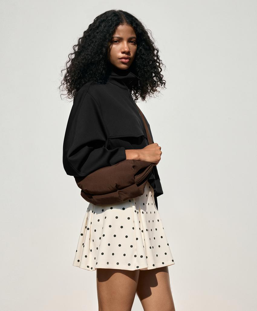 Юбка в горошек из ткани пике с хлопком