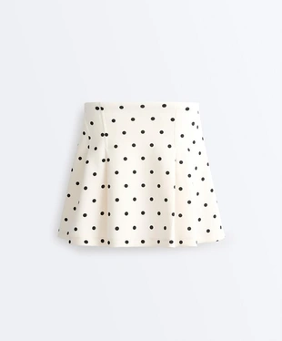 Юбка в горошек из ткани пике с хлопком- Заказать в России