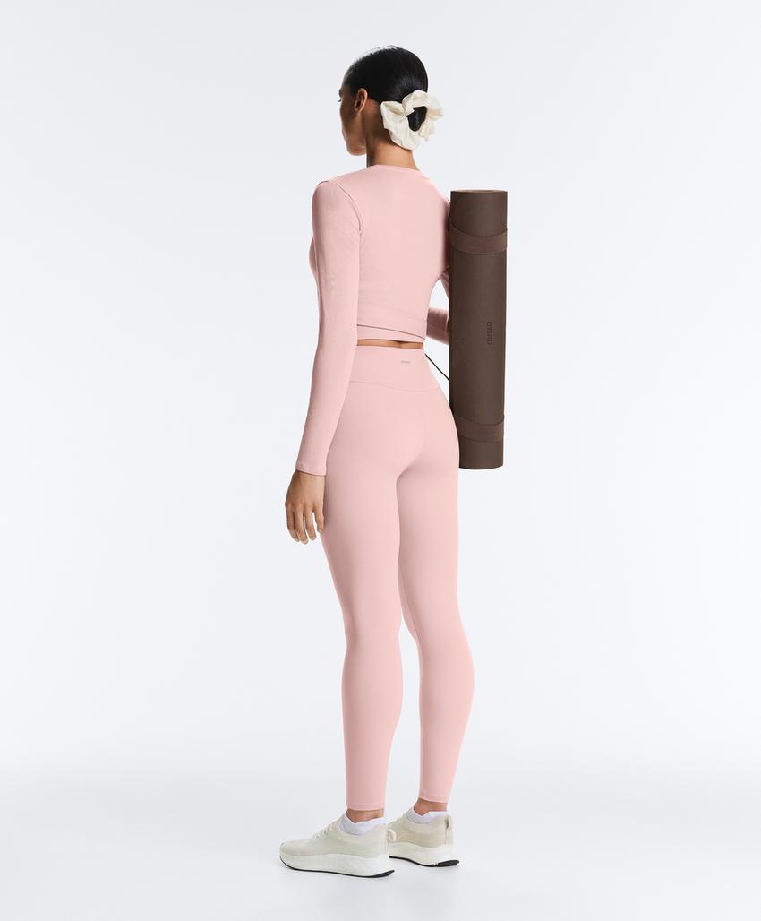 Лонгслив на запах из смесового хлопка в рубчик