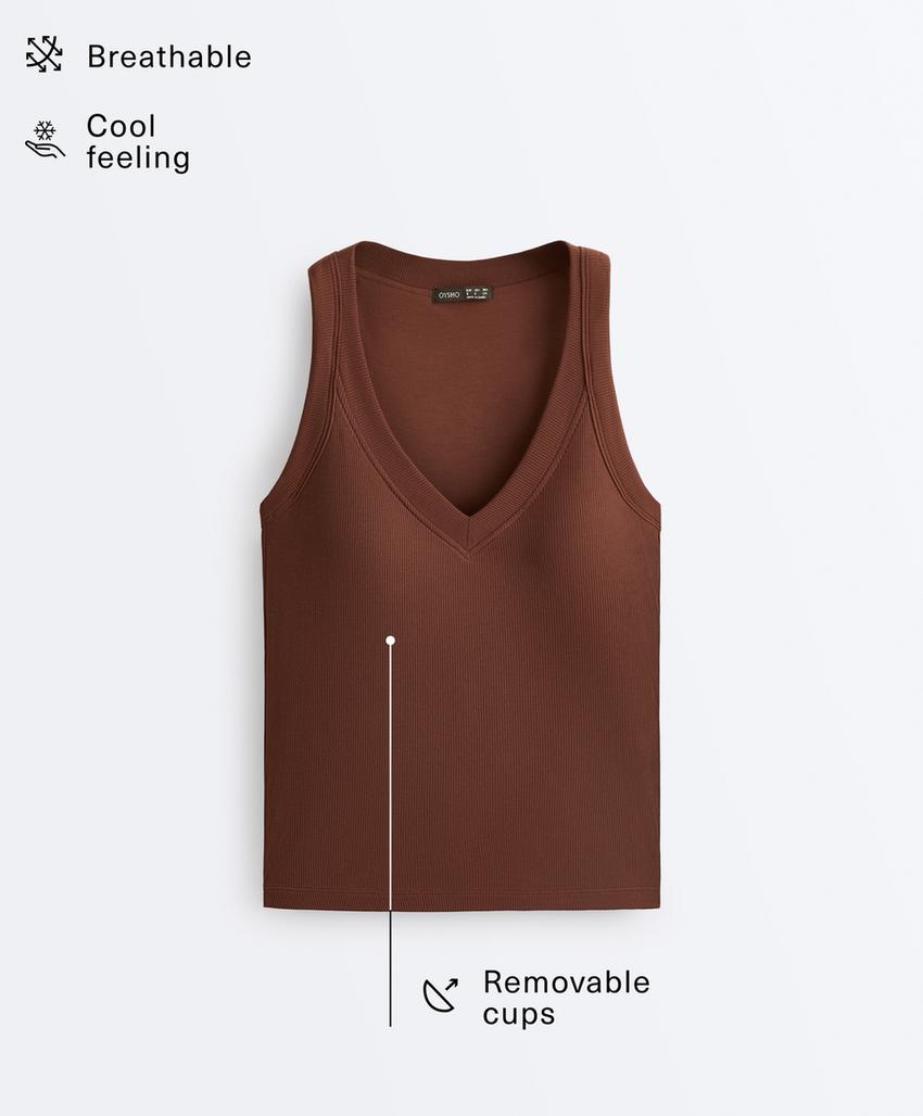 Tank top в рубчик из смесового модала