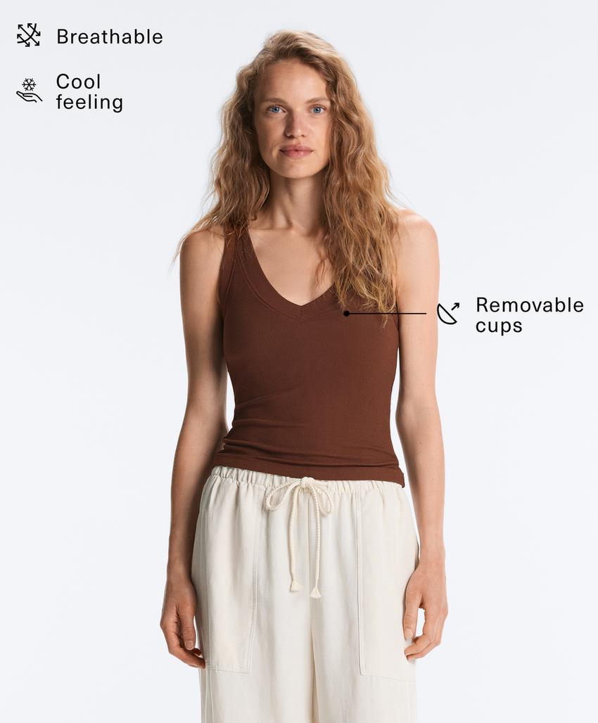 Tank top в рубчик из смесового модала