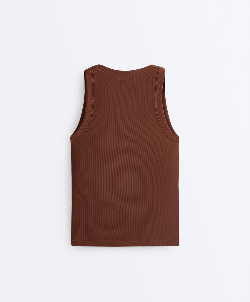 Tank top в рубчик из смесового модала