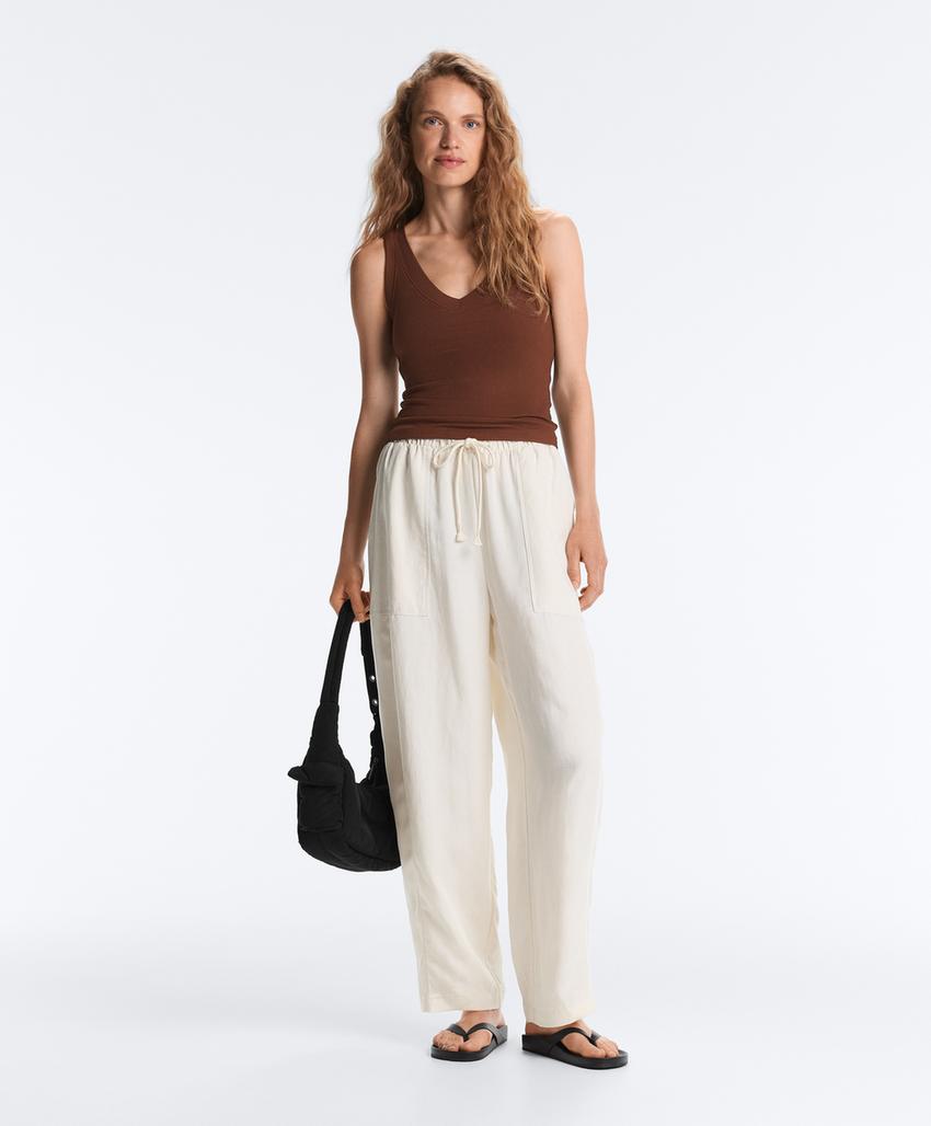 Tank top в рубчик из смесового модала