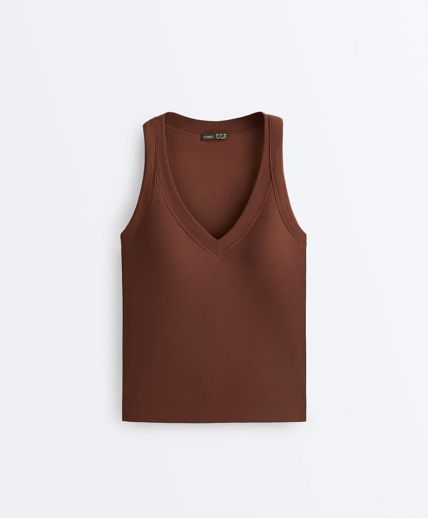 Tank top в рубчик из смесового модала