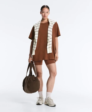 Футболка Oversize с короткими рукавами из смесового хлопка- Заказать в России