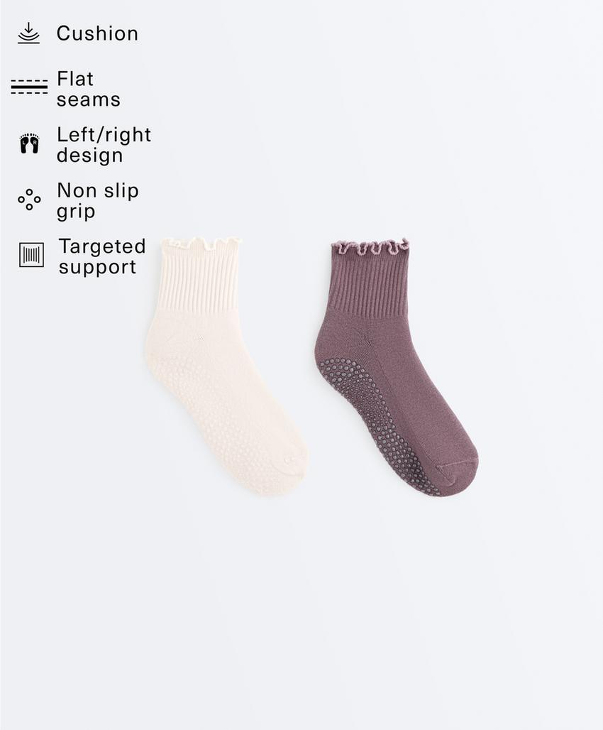 2 пары носков quarter для йоги и пилатеса из смесового хлопка