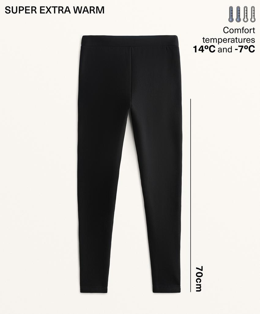Super-extra-warm seamless 70cm high-rise ankle-length leggings