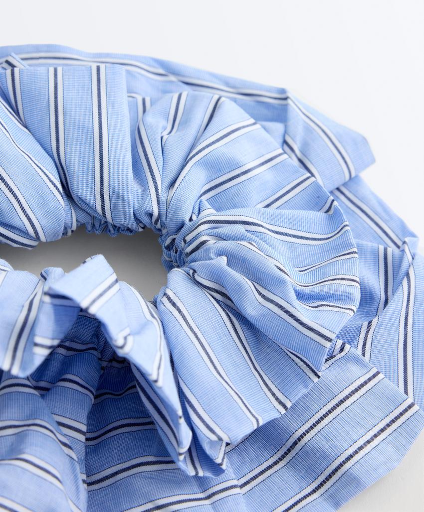 Резинка для волос макси из 100% хлопка в полоску