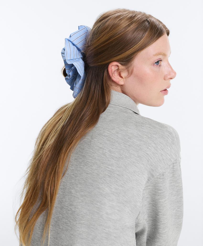 Резинка для волос макси из 100% хлопка в полоску