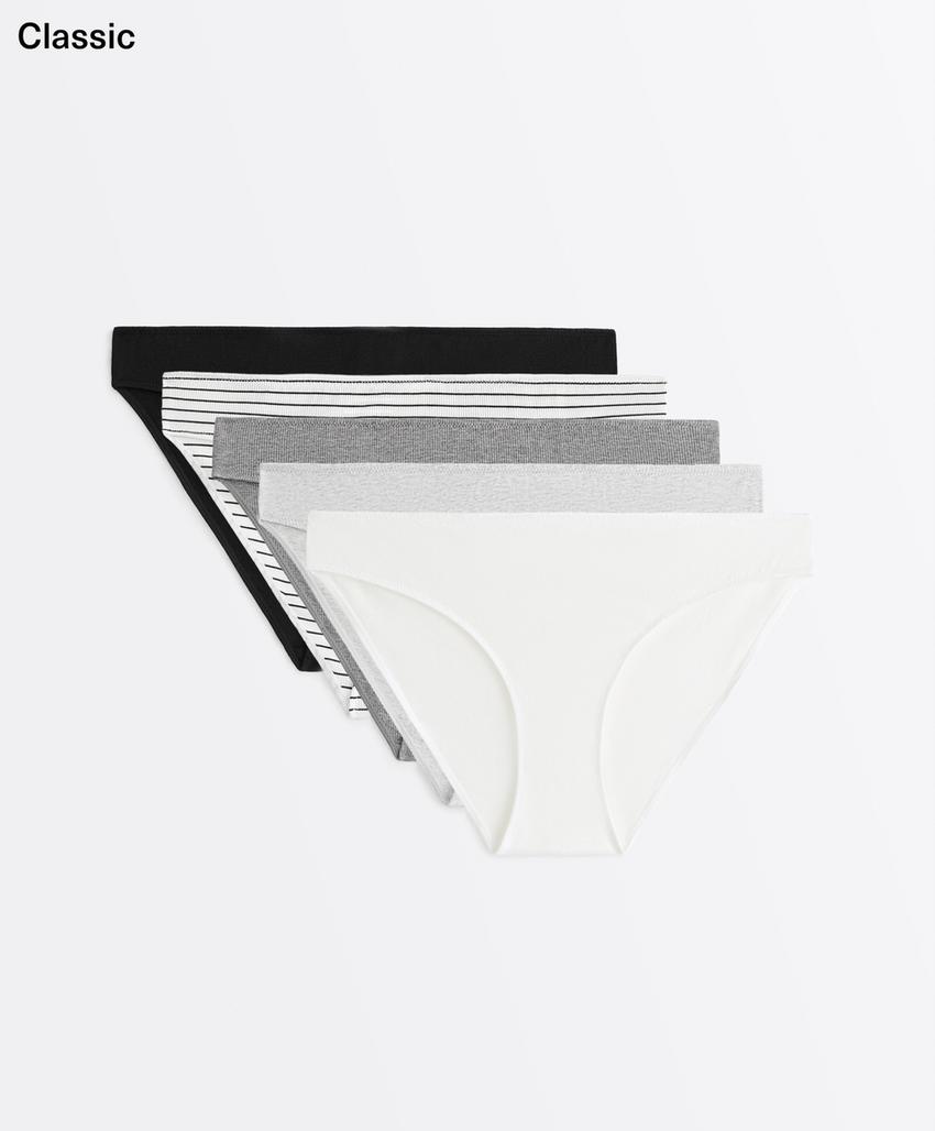 5 классических трусов Rib из смесового хлопка