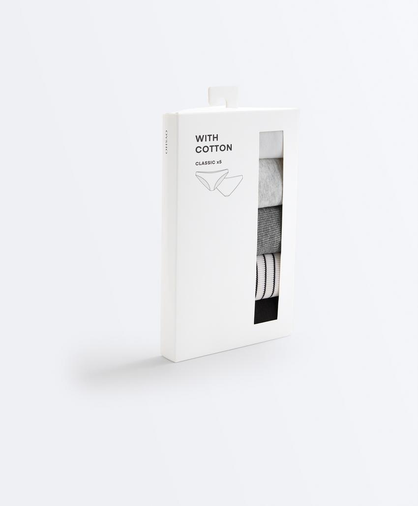 5 классических трусов Rib из смесового хлопка