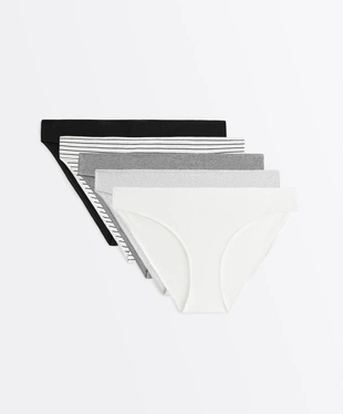 5 классических трусов Rib из смесового хлопка- Заказать в России