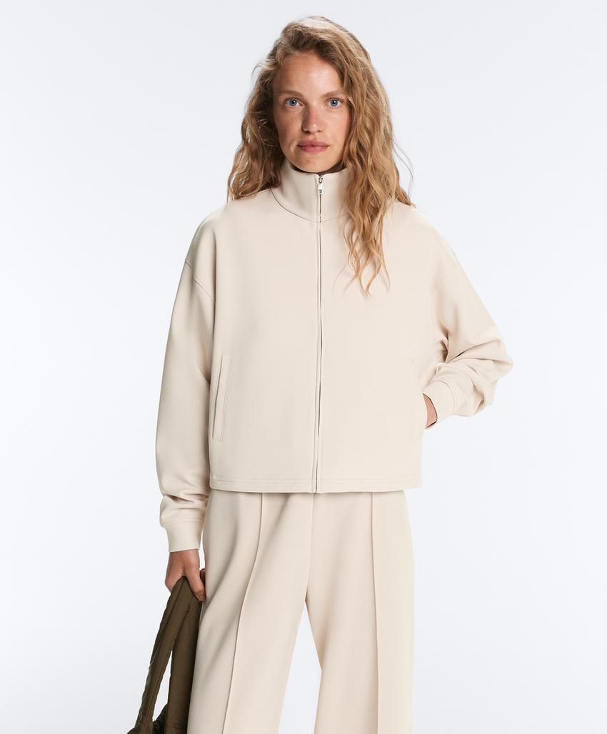 Куртка с высоким воротником из пике с хлопком