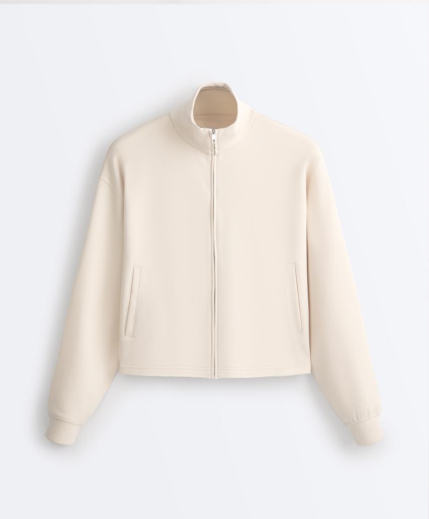 Куртка с высоким воротником из пике с хлопком