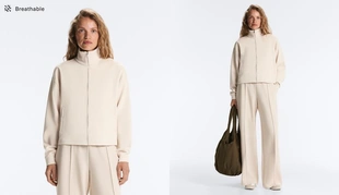 Куртка с высоким воротником из пике с хлопком- Заказать в России