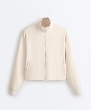 Куртка с высоким воротником из пике с хлопком- Заказать в России