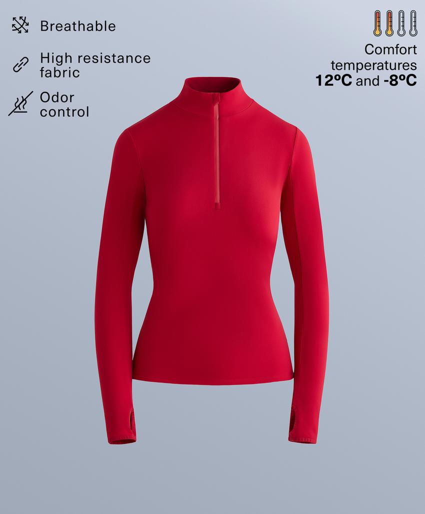 Термофутболка Base Layer с молнией до середины груди