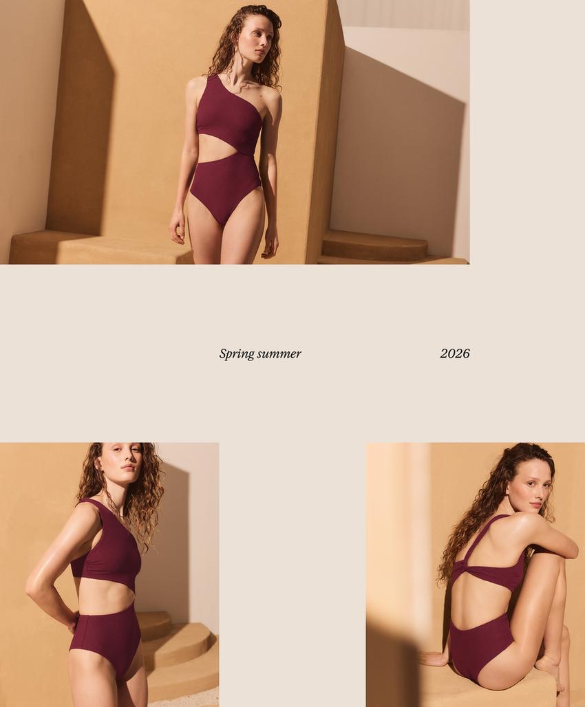 Асимметричный купальник трикини из жаккарда в мелкую клетку