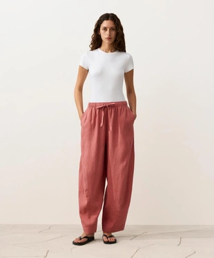 Брюки Balloon из 100%-го льна- Заказать в России