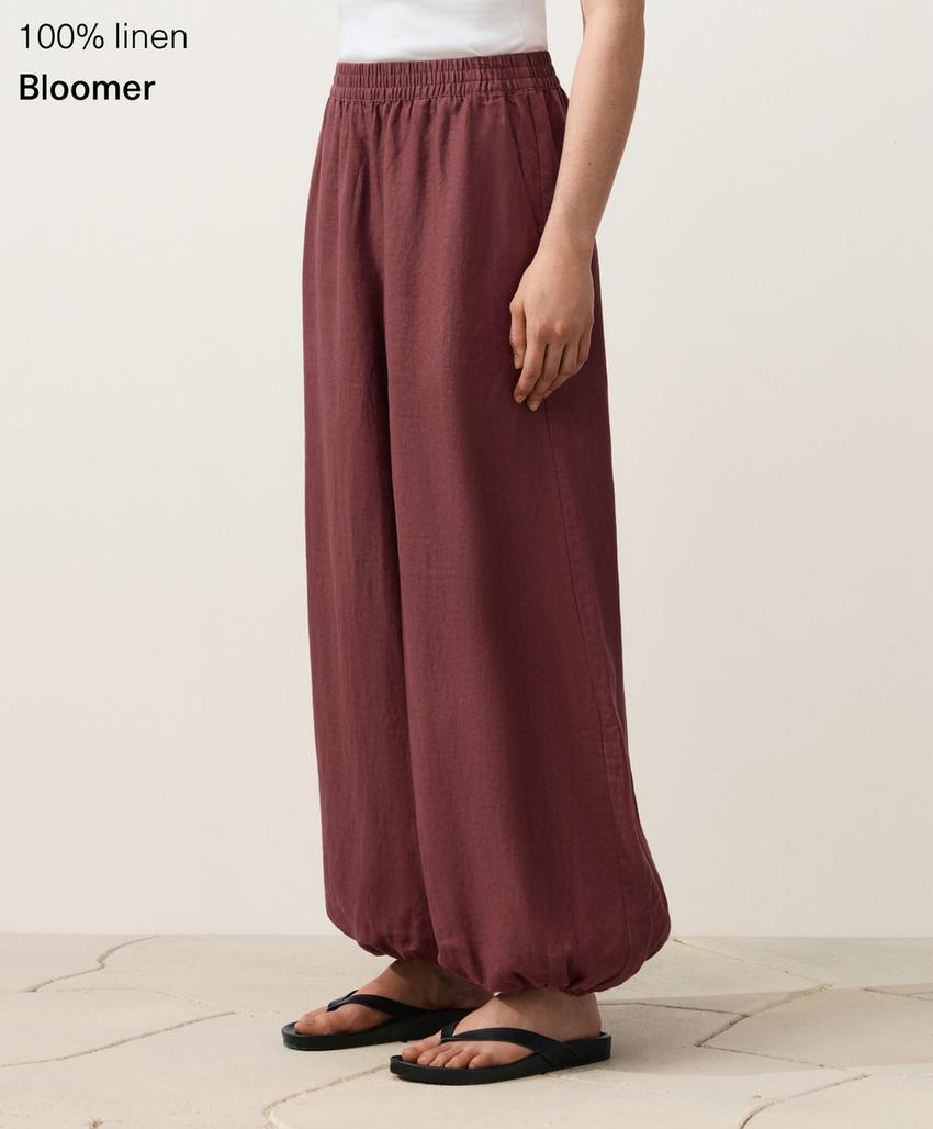 Брюки-блуммеры из 100%-го льна