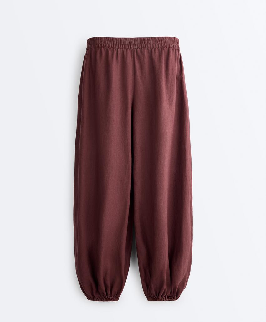 Брюки-блуммеры из 100%-го льна