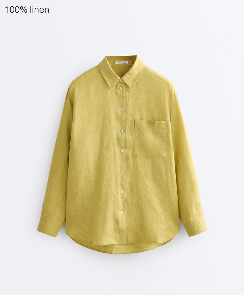 Рубашка свободного кроя из 100%-го льна