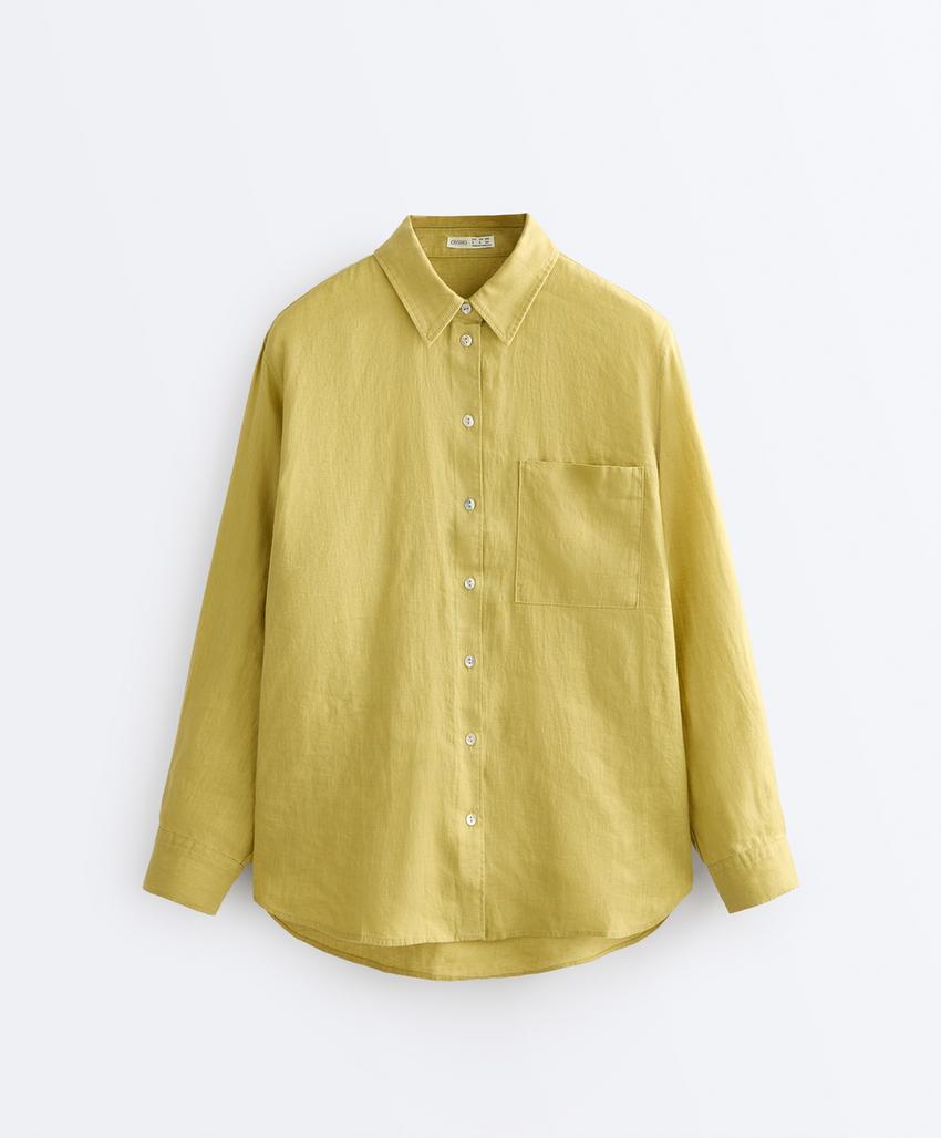 Рубашка свободного кроя из 100%-го льна
