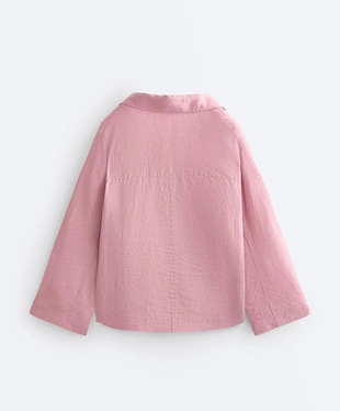 Рубашка-поло оверсайз с длинными рукавами из 100%-го льна- Заказать в России