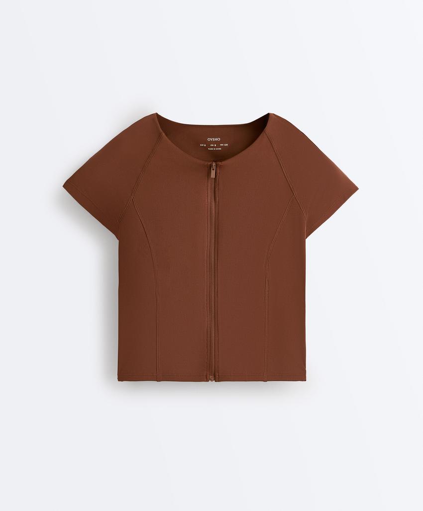 Футболка на молнии с короткими рукавами