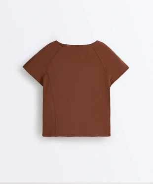 Футболка на молнии с короткими рукавами- Заказать в России