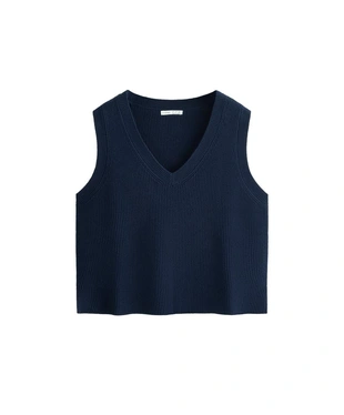 Вязаный жилет с V-образным вырезом- Заказать в России