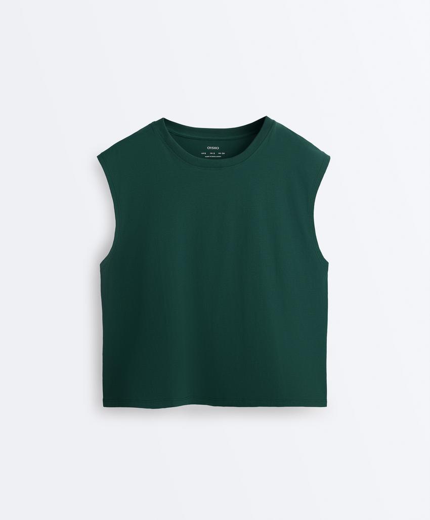 Топ без рукавов из смесового хлопка