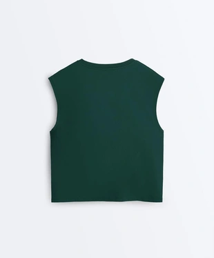 Топ без рукавов из смесового хлопка- Заказать в России