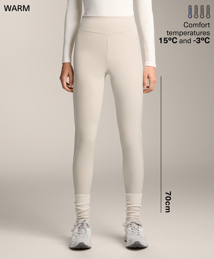 Легинсы длиной до щиколотки Warm с карманами и высокой посадкой, 70 см