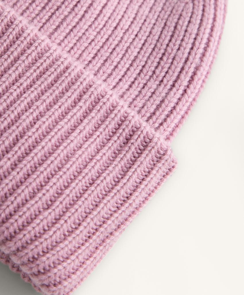 Вязаная шапка с помпоном из смесовой шерсти