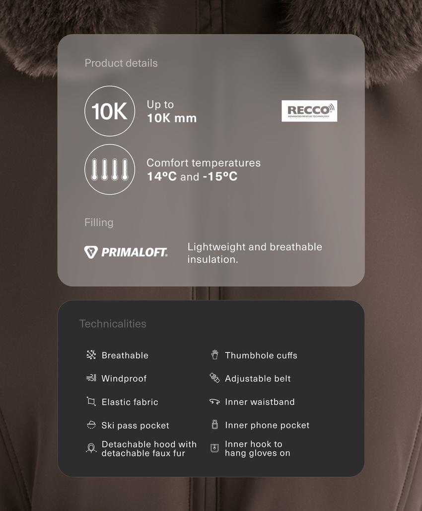 Водостойкая куртка Primaloft® SKI Super Skinny