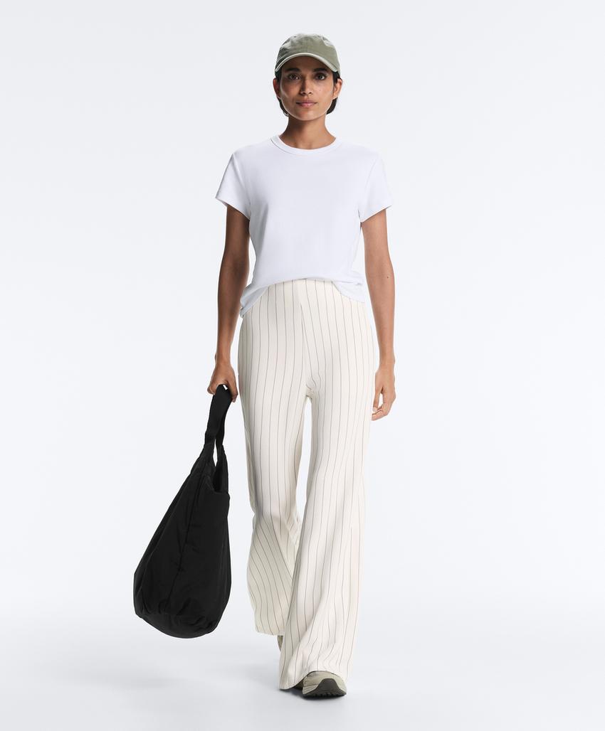 Широкие брюки в тонкую полоску из мягкого модала