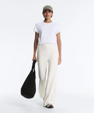 Широкие брюки в тонкую полоску из мягкого модала- Заказать в России