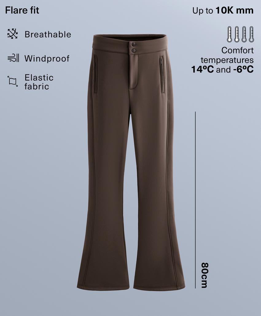 Water-resistant flare stretch SKI trousers
