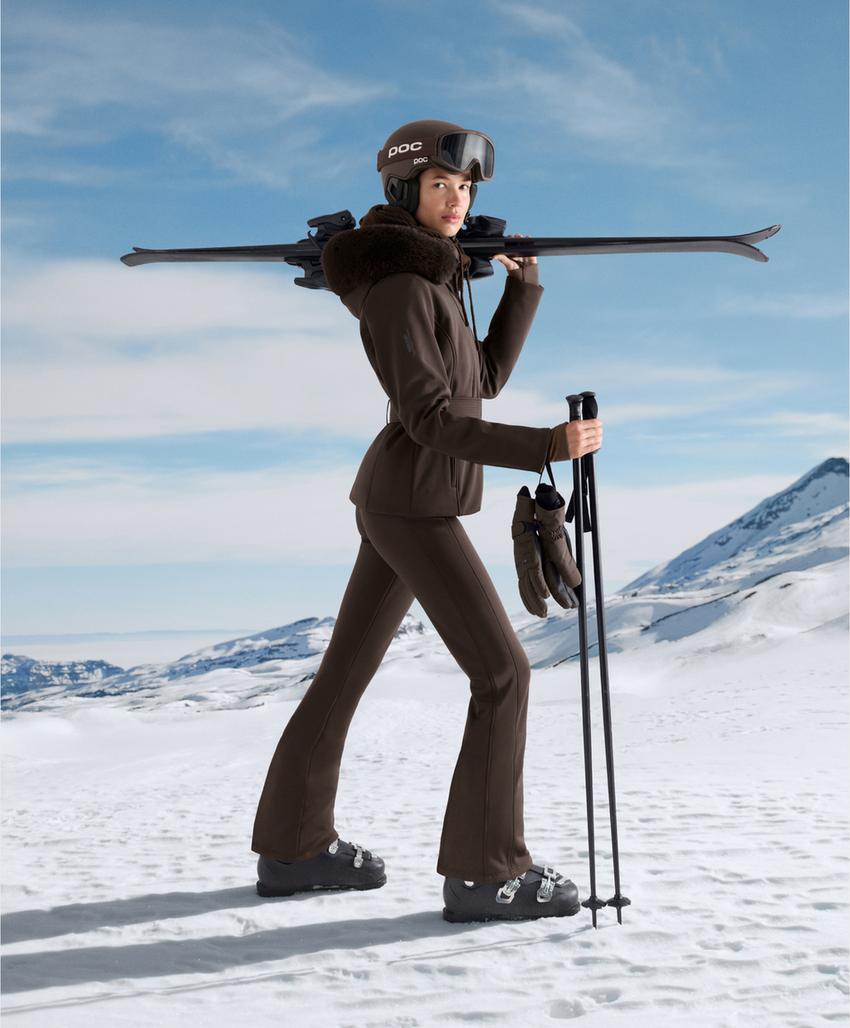 Water-resistant flare stretch SKI trousers