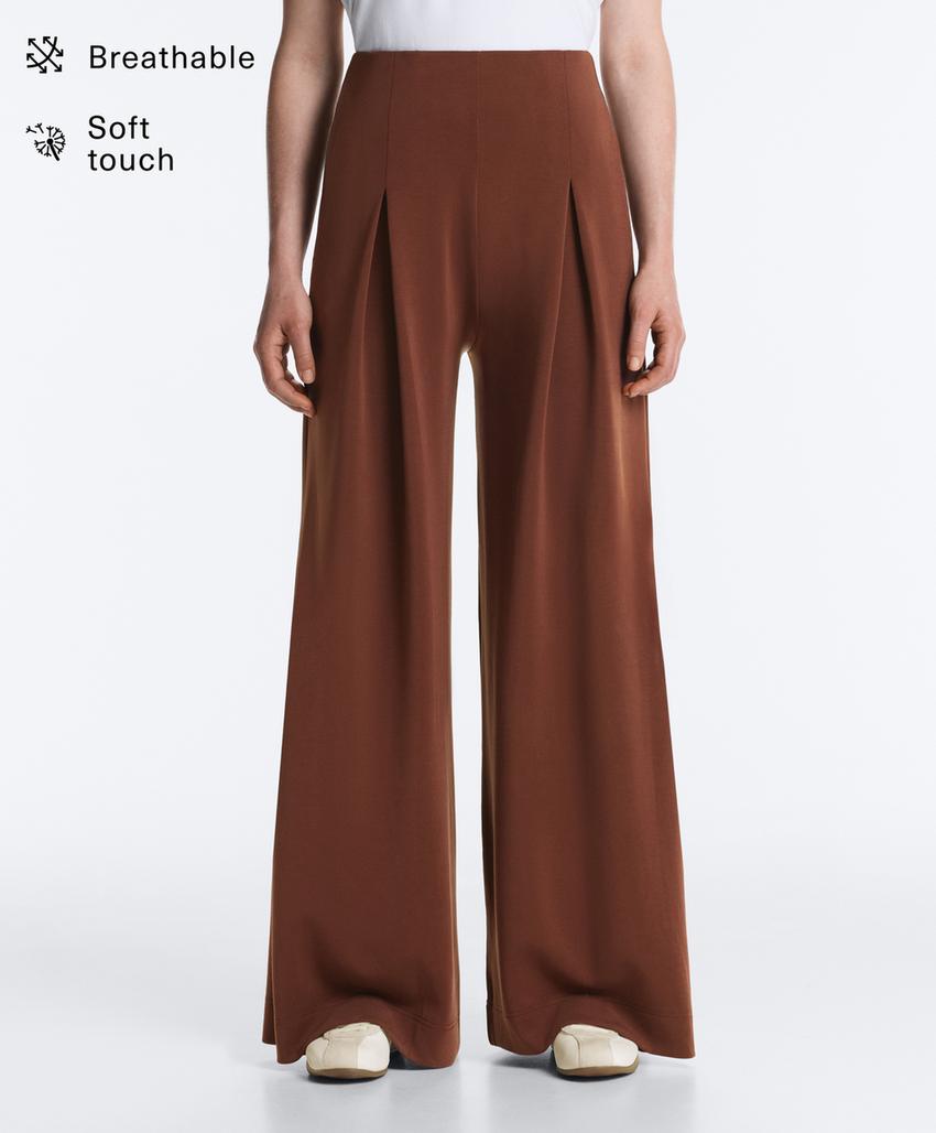 Длинные брюки со складками из мягкой ткани с модалом