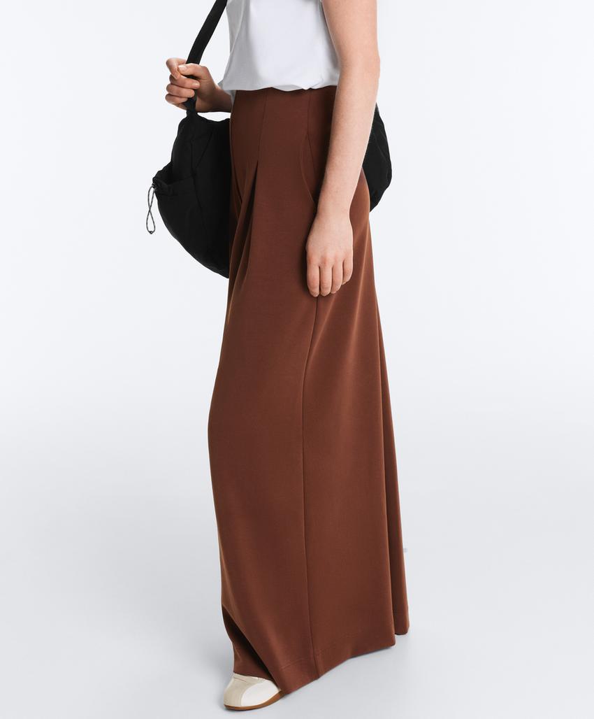 Длинные брюки со складками из мягкой ткани с модалом