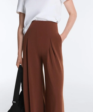 Длинные брюки со складками из мягкой ткани с модалом- Заказать в России